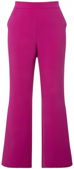 Ulla Popken 813306 Wijde pantalon met elastische taille Magenta - Stoffen broeken - Wijde stoffen broeken voor dames