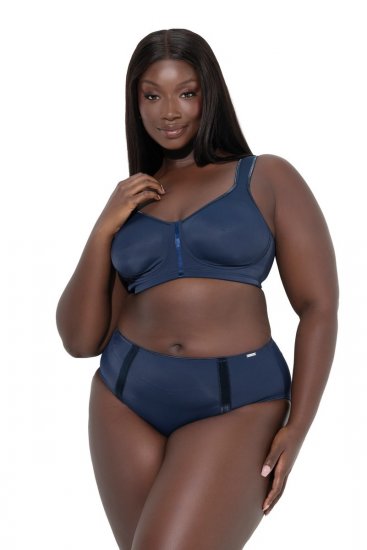 Ulla Popken 815268 Gestreepte slips Donkerblauw - Slips - 