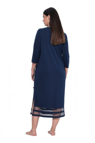 Ulla Popken 815333 Nachthemd Donkerblauw - Nachthemden - 