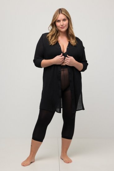 Ulla Popken 815580 3/4 panty legging met dijbescherming 80 den Zwart - Panty's & sokken - 