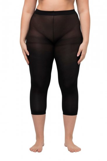 Ulla Popken 815580 3/4 panty legging met dijbescherming 80 den Zwart - Panty's & sokken - 