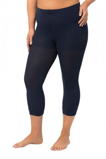 Ulla Popken 815580 3/4 panty legging met dijbescherming 80 den Donkerblauw - Panty's & sokken - 