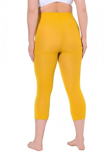 Ulla Popken 815580 3/4 panty legging met dijbescherming 80 den Mosterdgeel - Panty's & sokken - 