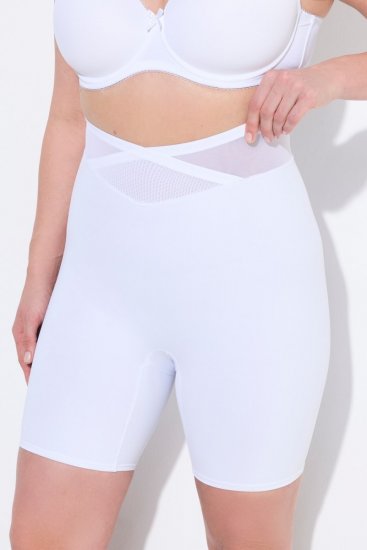 Ulla Popken 816440 Corrigerende short met hoge taille Wit - Shapewear - 
