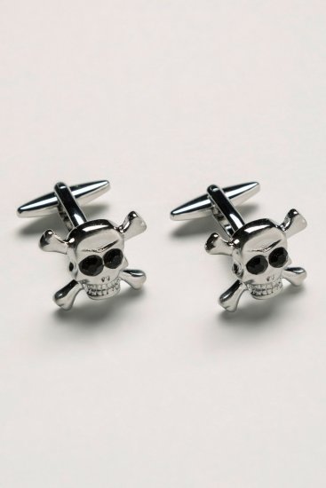 JP1880 816868 Manchetknopen met doodshoofd Zilvergrijs - Sieraden - 
