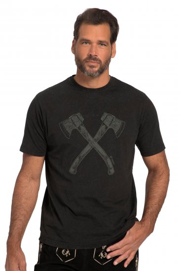 JP1880 Double Axe Design & Vintage Look T-Shirt Black - T-shirts - Grote Maten T-shirts Heren
