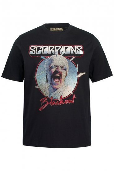 JP1880 Scorpions Blackout Graphic Comfort Fit Band T-Shirt Black - T-shirts - Grote Maten T-shirts Heren