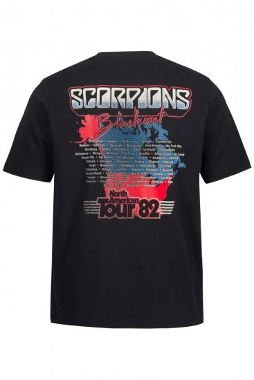 JP1880 Scorpions Blackout Graphic Comfort Fit Band T-Shirt Black - T-shirts - Grote Maten T-shirts Heren
