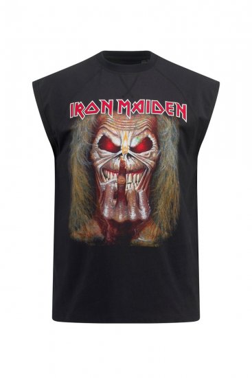 JP1880 Iron Maiden Graphic Comfort Fit Band Tank Top Black - T-shirts - Grote Maten T-shirts Heren