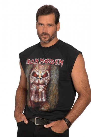 JP1880 Iron Maiden Graphic Comfort Fit Band Tank Top Black - T-shirts - Grote Maten T-shirts Heren