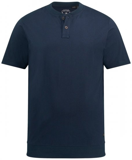 JP1880 818628 Henley T-shirt met buikpasvorm Donkerblauw - T-shirts - Grote Maten T-shirts Heren