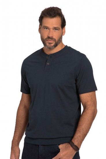 JP1880 818628 Henley T-shirt met buikpasvorm Donkerblauw - T-shirts - Grote Maten T-shirts Heren