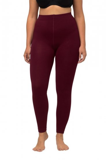Ulla Popken 819652 Thermo panty legging Wijnrood - Panty's & sokken - 