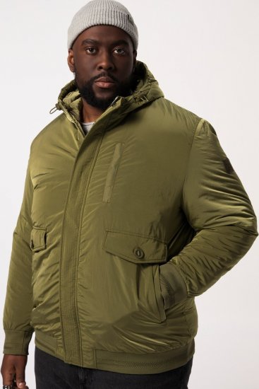 STHUGE Bomber Jacket With Hood Green - Jassen - Grote Maten Herenjassen