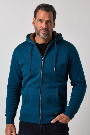 JP1880 820464 Hoodie jack met teddyvoering Inktblauw TALL - TALL sweatshirts - TALL sweatshirts en hoodies