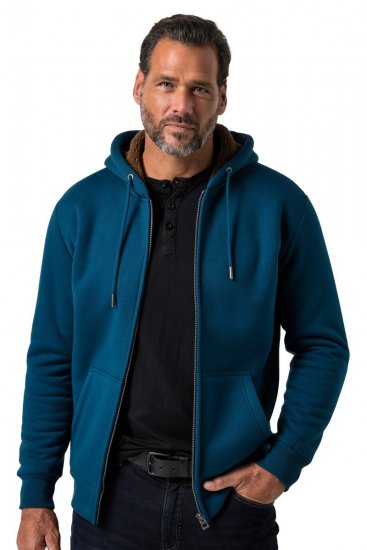 JP1880 820464 Hoodie jack met teddyvoering Inktblauw TALL - TALL sweatshirts - TALL sweatshirts en hoodies