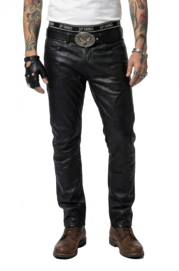 JP1880 Leather Pants Regular Fit Finest Lamb Nappa Black - Jeans & broeken - Jeans & Broeken Grote Maten Heren