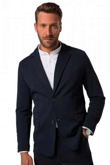 JP1880 New York Flexnamic Jersey colbert met klepzakken Donkerblauw - Pakken - Grote Maten Kostuum Heren