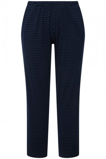 Ulla Popken 821244 Pyjama met stippen Donkerblauw - Pyjama's en Loungewear - 