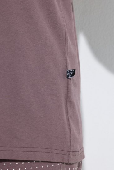 Ulla Popken 821244 Pyjama met stippen Bruin - Pyjama's en Loungewear - 