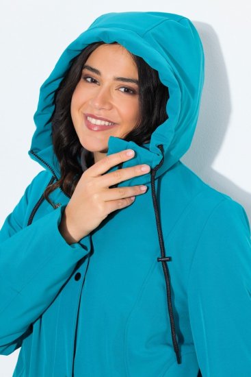 Ulla Popken 821495 Functionele jas Turquoise - Jassen - Jassen in grote maten