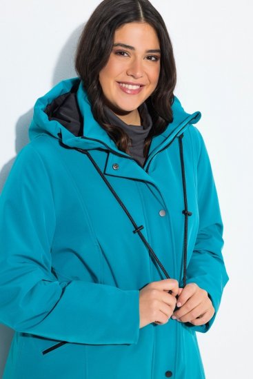 Ulla Popken 821495 Functionele jas Turquoise - Jassen - Jassen in grote maten