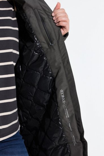 Ulla Popken 821737 Gewatteerde HYPRAR parka met capuchon Donkergrijs gemêleerd - Jassen - Damesjassen in grote maten