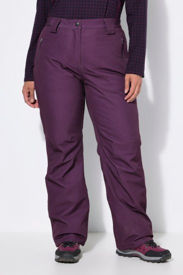 Ulla Popken 822018 Waterdichte functionele broek met fleecevoering Pruim - Regenkleding - 