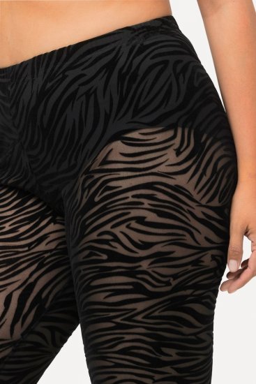 Ulla Popken 822286 Panty legging met dierenprint Zwart - Panty's & sokken - 