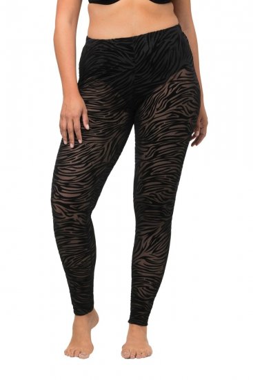 Ulla Popken 822286 Panty legging met dierenprint Zwart - Panty's & sokken - 