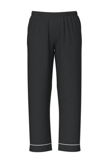 Ulla Popken 823030 Pyjama met overhemdkraag Zwart - Pyjama's en Loungewear - 