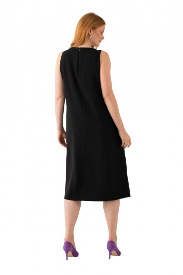 Ulla Popken 823276 Mouwloze jurk Zwart - Maxi jurken - Maxi jurken in grote maten