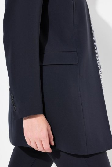 Ulla Popken 823318 Blazer met opstaande kraag Donkerblauw - Blazers - Blazers in grote maten voor dames
