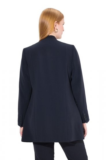Ulla Popken 823318 Blazer met opstaande kraag Donkerblauw - Blazers - Blazers in grote maten voor dames