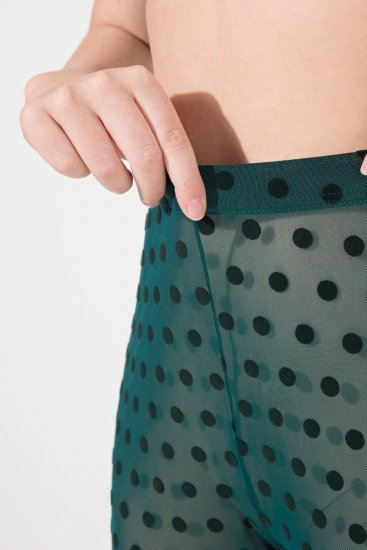 Ulla Popken 823383 Gestippelde panty legging Olijfgroen - Panty's & sokken - 
