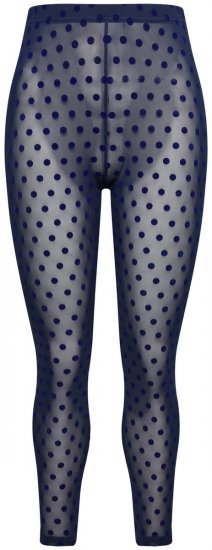 Ulla Popken 823383 Gestippelde panty legging Donkerblauw - Panty's & sokken - 