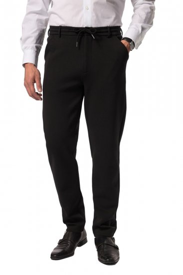 JP1880 New York Flexnamic Jersey broek met elastische tailleband Zwart - Pakken - Grote Maten Kostuum Heren