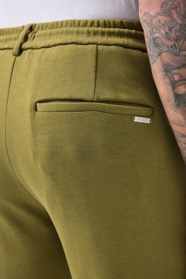 JP1880 New York Flexnamic Jersey broek met elastische tailleband Groen - Pakken - Grote Maten Kostuum Heren