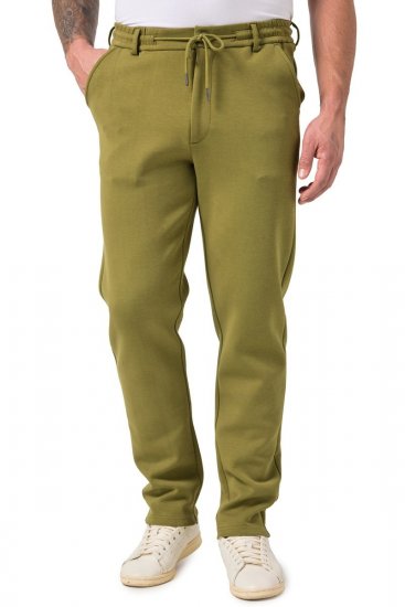 JP1880 New York Flexnamic Jersey broek met elastische tailleband Groen - Pakken - Grote Maten Kostuum Heren