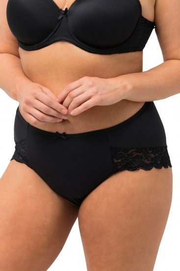 Ulla Popken 824106 Slips met kant 2-pack Zwart - Slips - 