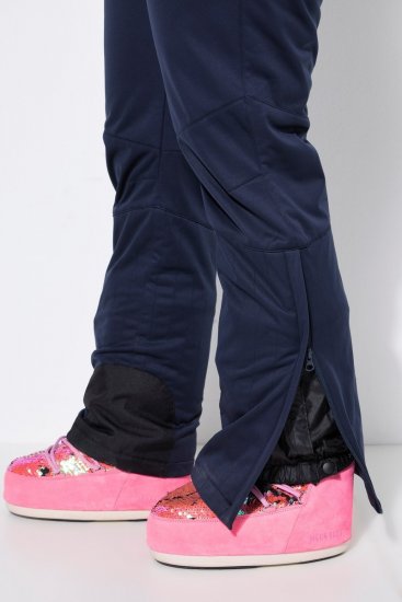 Ulla Popken 824297 Softshellbroek met sneeuwvanger Donkerblauw - Skikleding - 