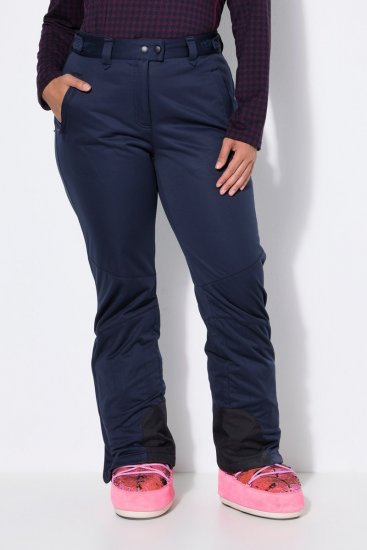 Ulla Popken 824297 Softshellbroek met sneeuwvanger Donkerblauw - Skikleding - 