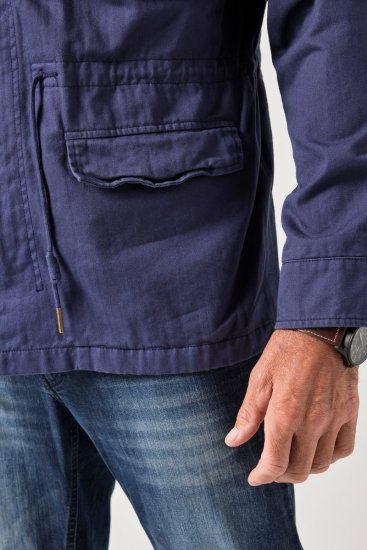 JP1880 Field Jacket with Badges Vintage Look Light Azure Blue - Jassen - Grote Maten Herenjassen