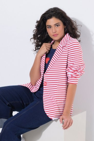 Ulla Popken 824355 Jersey blazer Koraal - Blazers - Blazers in grote maten voor dames