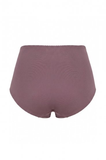 Ulla Popken 825788 Slips met hoge taille en kant Bruin - Slips - 