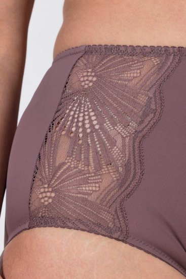 Ulla Popken 825788 Slips met hoge taille en kant Bruin - Slips - 