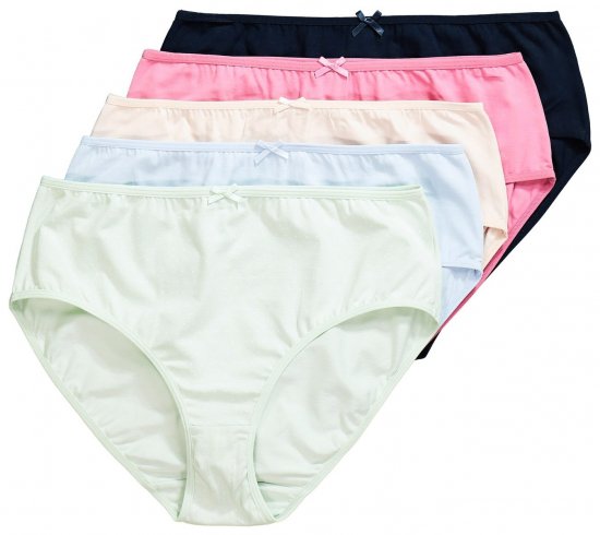 Ulla Popken 825984 Gestippelde slips 5-pack Lichtblauw - Slips - 