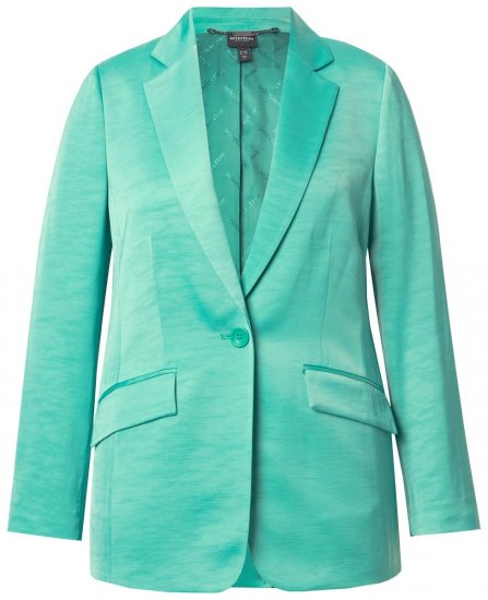 Ulla Popken 826161 Gestructureerde blazer Groen - Blazers - Blazers in grote maten voor dames