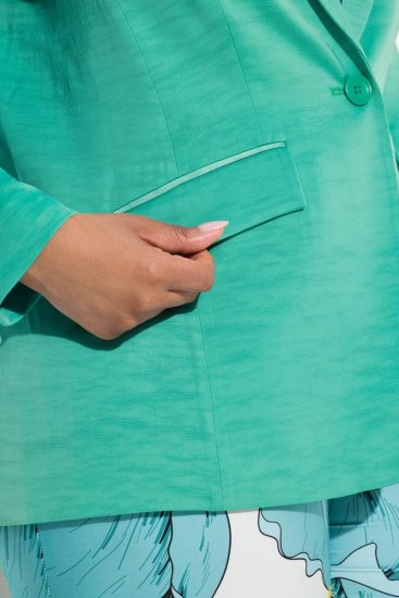 Ulla Popken 826161 Gestructureerde blazer Groen - Blazers - Blazers in grote maten voor dames