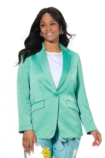 Ulla Popken 826161 Gestructureerde blazer Groen - Blazers - Blazers in grote maten voor dames